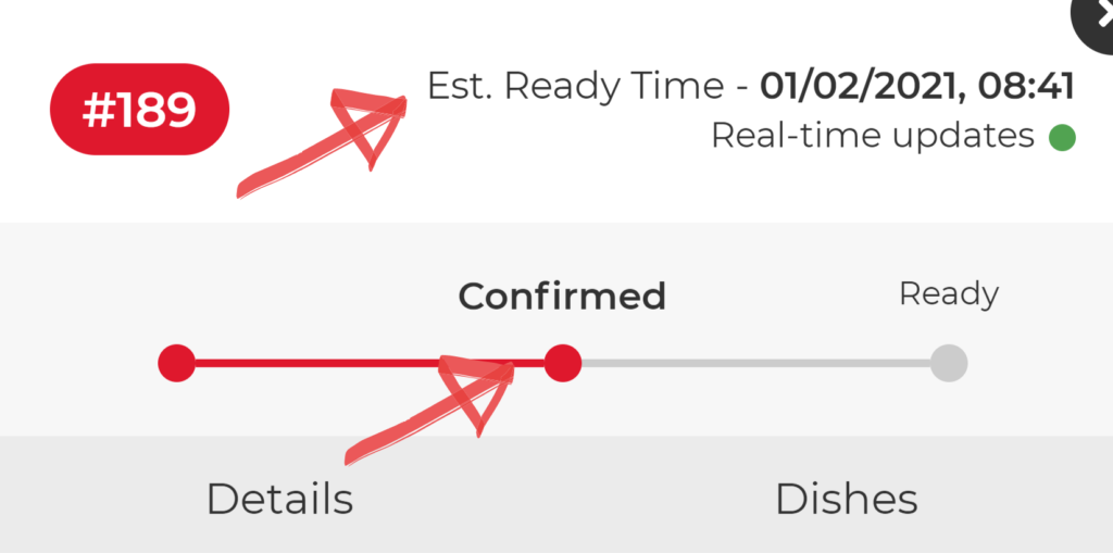 Real Time Order Confirmation